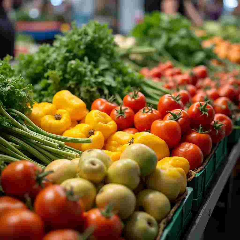 Fresh produce at a Famora market stall